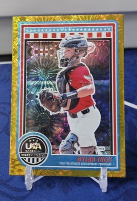ONE OF ONE! 2025 Panini USA Stars & Stripes Gold Fireworks #159 DYLAN TUCCI 1/1