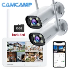 3MP Home Security Camera System Wifi Camera 7'' Touch Screen Monitor 4CH +32GB