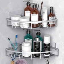 Corner Shower Caddy, 2 Pack Adhesive Bathroom Shower Corner Organizer Shelf, ...