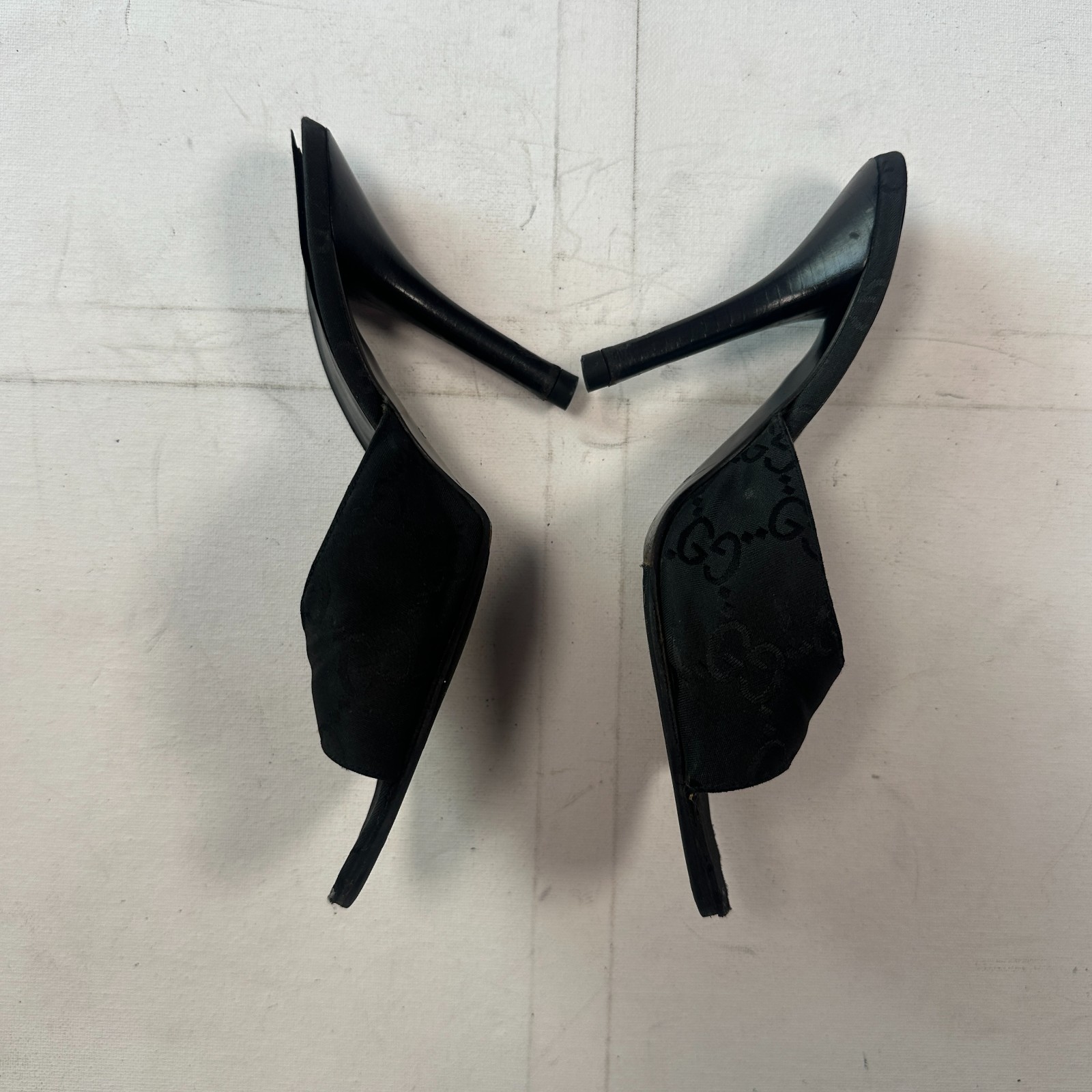 Authentic Gucci GG Monogram Black  Mule Kitten Heel Sandals UK 3.5 or EU 36.5 image 4