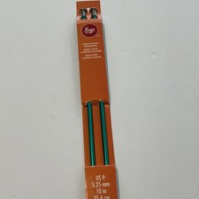 Boye Anodized Aluminum Knitting Needles Green Sz US 9 5.25mm 10" Long 25.4cm 