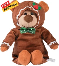 Fun Express Gingerbread Stuffed Christmas Bear - 12 Inch - Toy and Stocking... 