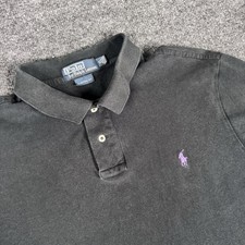 Polo by Ralph Lauren Polo Shirt Men's XL Black Custom Fit 100 Cotton Pony Logo