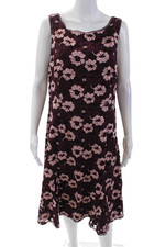 Adrianna Papell Womens Floral Lace Boat Neck Sheath Dress Purple Size 16