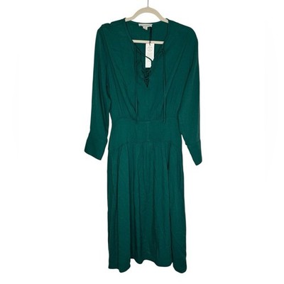   Treasure & Bond Green Lace Up Midi Dress XS NWT   