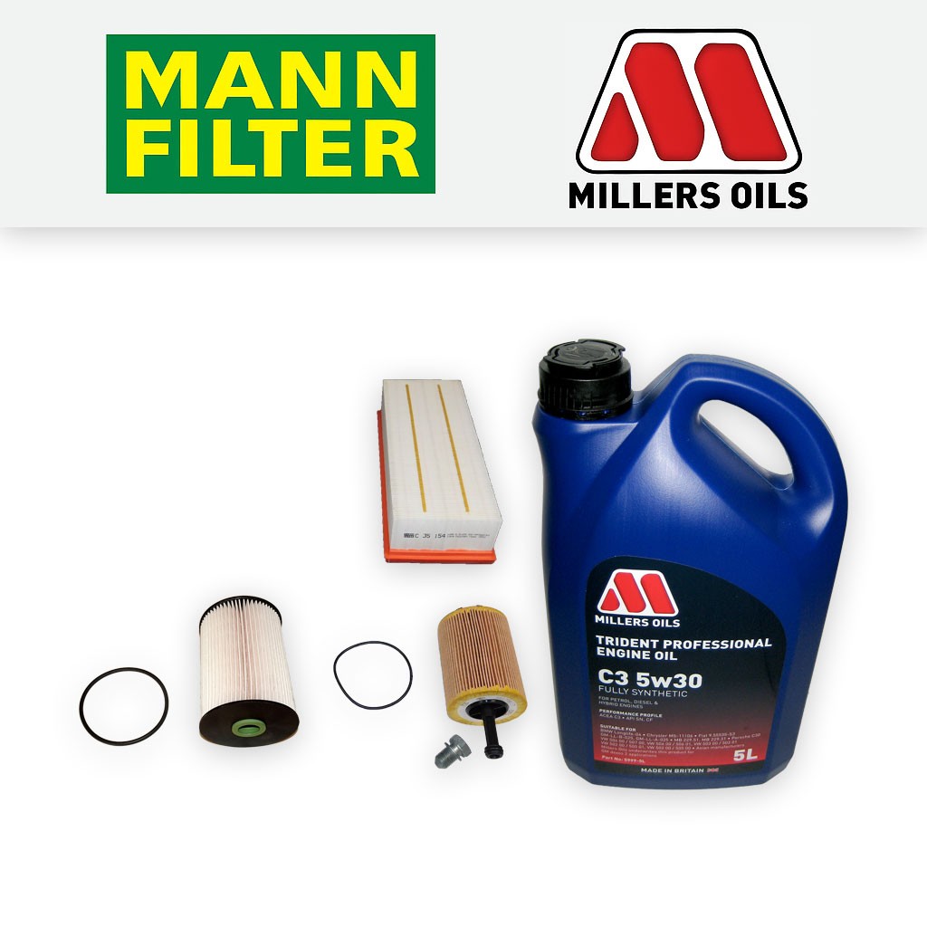 Audi A3 8P 1.9 TDI 2003-2006 Service Kit - Oil Air Fuel Filters 116mm + C3 Oil
