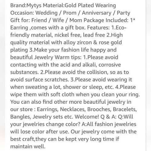 Cubic Zircon Dangle Earrings for Women 18k Gold Plated CZ Drop Earrings - Picture 3 of 16