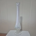 Fenton Vintage  White Opalescent  Lily Of The Valley Swung Vase ~11"