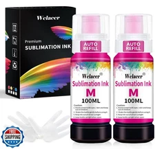 Welacer Magenta Sublimation Ink 200ML Autofill Bottles Refill for