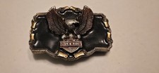 1984 Live Ride Belt Buckle Vintage Buckle Great American USA Eagle Numbered