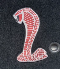 Ford Mustang Shelby GT500 Red Cobra Floor Mats 2007, 2008, 2009 Black Set of 4