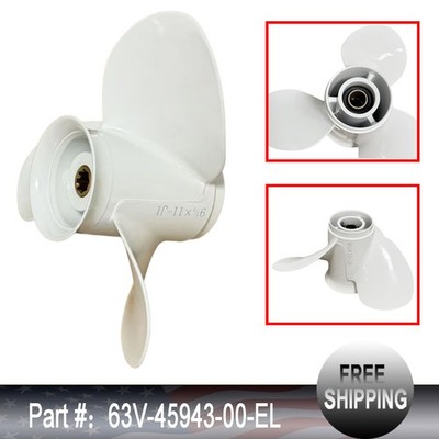 For Yamaha Engine 9.9HP 15HP 20HP 8 Spline White Outboard Propeller 9 1/4'' x 11''
