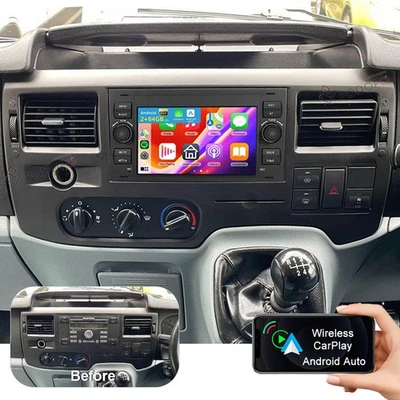 PODOFO 2+64GB For 2007-2013 Ford Transit Mk7 Android 15 Apple Carplay Radio Stereo GPS