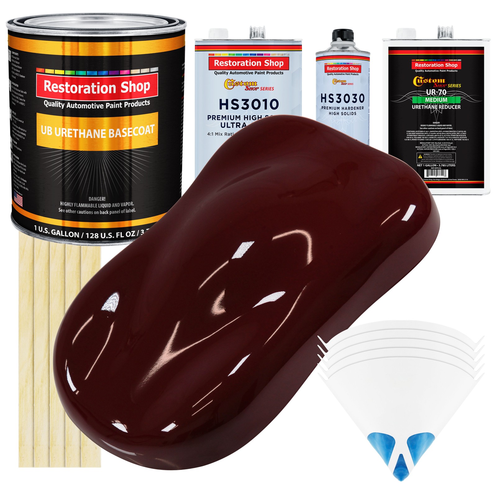 Carmine Red Urethane Basecoat Auto Paint Gallon Kit  