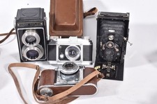 Vintage Camera Lot Kodak Reflex, Voigtlander AVUS, Ricoh 35 Saraber Hanimar