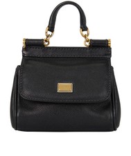 Dolce & Gabbana Mini Sicily Handheld Leather Black