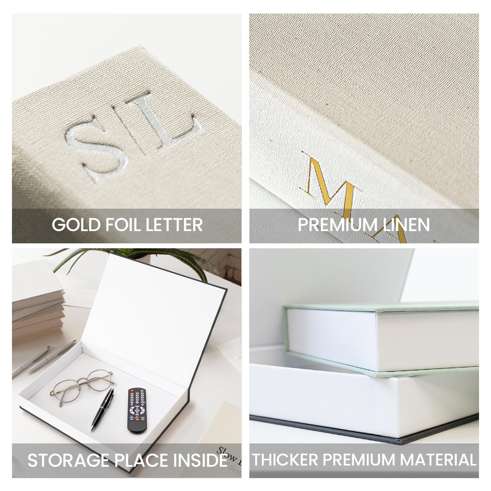 Minimalist Decorative Books - Fake Books Storage Box for Decoration - Set of ...