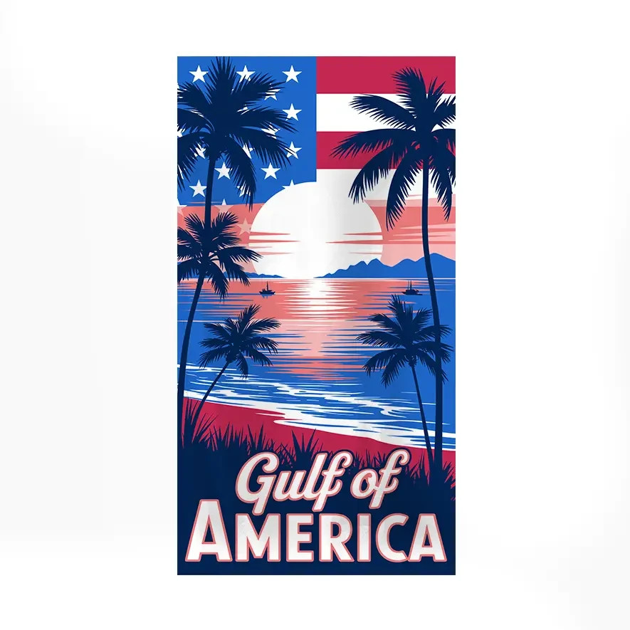 30x60 - Gulf Of America - Red White Blue Beach Towel