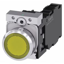 Siemens 3Su1153-0Ab30-1Fa0 Illuminated Push Button, Yellow, 22Mm, Led