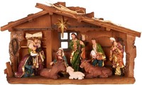 Brubaker Weihnachtskrippe 40Cm - Krippenset Mit Handbemalten Figuren Aus Harz