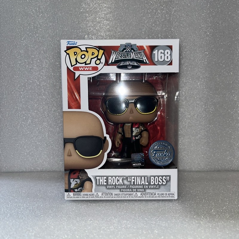 Funko Pop! WWE The Rock Final Boss #168 Special Edition With Protector