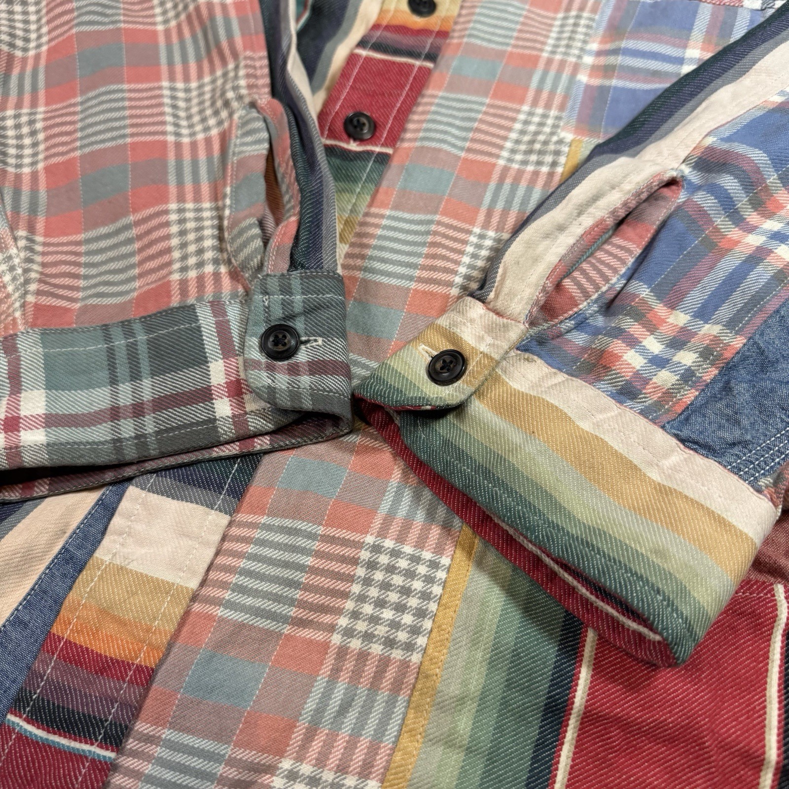 rrl double rl patchwork flannel button up shirt l… - image 6