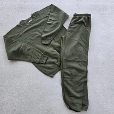 Vintage US Army Issued Olive Green Sweat Suit Soffe Sweatshirt & Pants Size L