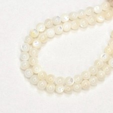 Natural Stone Strand Beads - Natural Mother of Pearl 4mm