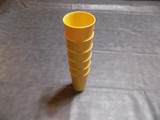 6 Tupperware #873 Yellow Drink Cups 12 Ounce Tumblers Harvest Gold Vintage