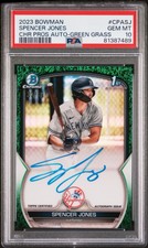 2023 Bowman Chrome 1st Spencer Jones Auto Green /99 PSA 10 Yankees