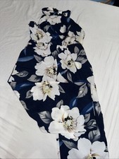 Shien Kids Size 2-3Y White Flower Blue Jumpsuit