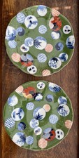 Japanese plate set (Fukagawa-sei Marks)