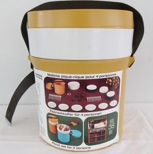 1970s RARE VINTAGE ITALIAN UNUSED 4 PERSON PICNIC SET CARAVAN CAMPER VAN CAMPING