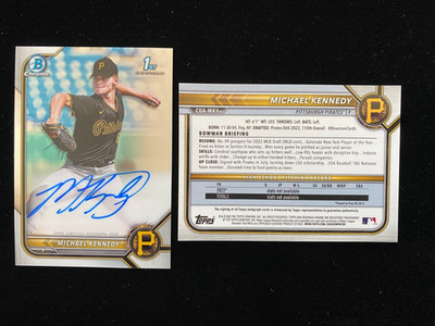 2022 Bowman Draft Chrome MICHAEL KENNEDY 1st Rookie AUTO #CDA-MKY Guardians QTY
