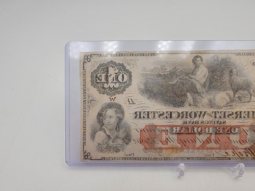 VERY NICE 1862 $1 Somerset & Worcester Maryland Savings Bank Note. Lot.31 - Picture 5 of 6