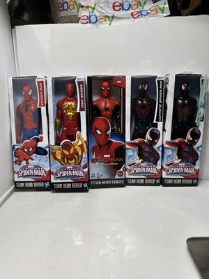 Spider-man Titan Hero Series Figures Lot of 5- Spider-Man Iron Spider -Ultimate