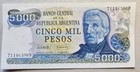Argentina 5000 Pesos 1977-83 Unc