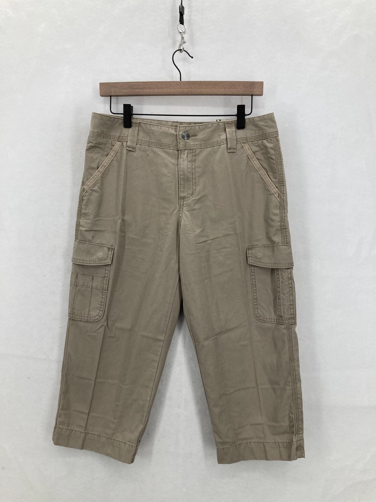 Carhartt El Paso Cropped Pants Womens 6 Khaki Relaxed Fit Cargo Capri Cotton