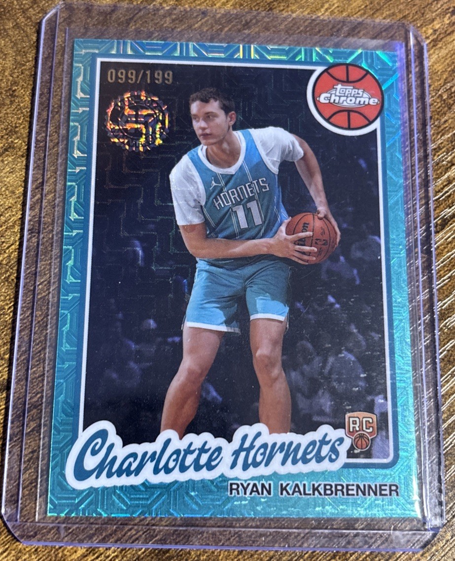 2025-26 Topps Ryan Kalkbrenner Rookie 1980-81 Topps Chrome Aqua Mojo /199 #TC-RK