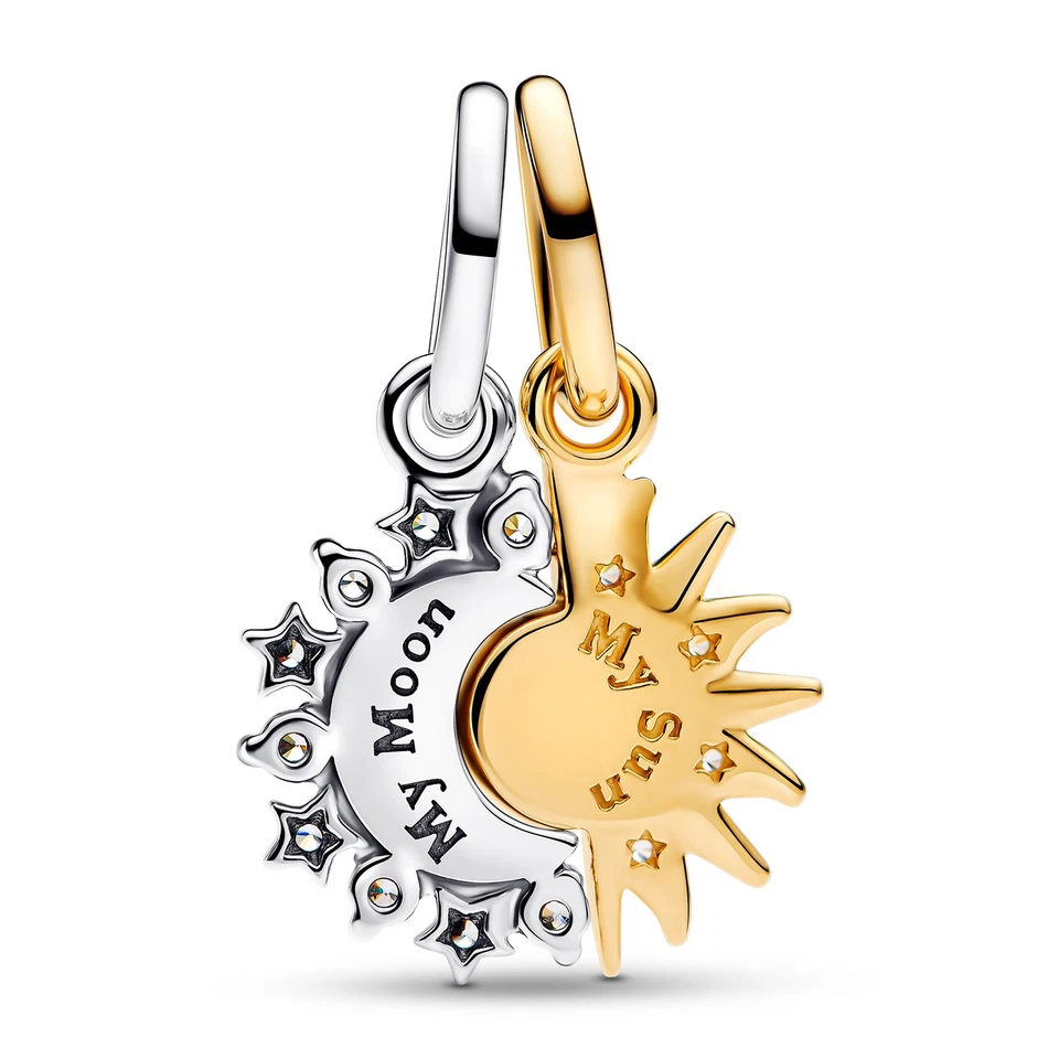PANDORA Schmuck Charm-Anhänger Sonne und Mond Zweifarbig 763585C01 - Bild 2 von 4
