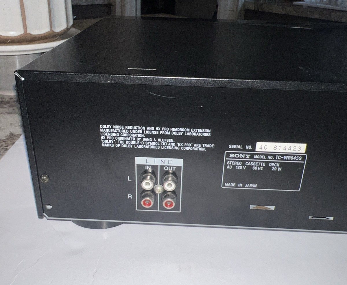 Sony TC-WR645S Cassette Deck W Dolby S- Turns On Plays