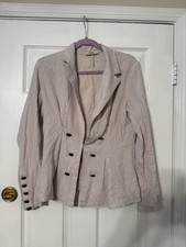 Free People Women  s Small Cream Colored Long Sleeve Button Blazer Jacket