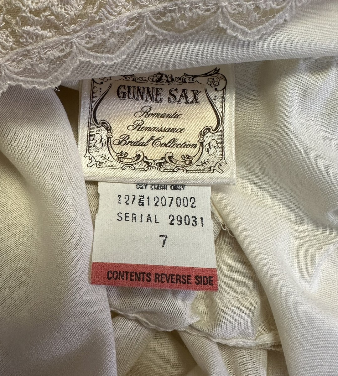 Vtg Gunnies Romantic Renaissance Bridal Collection Wedding Dress