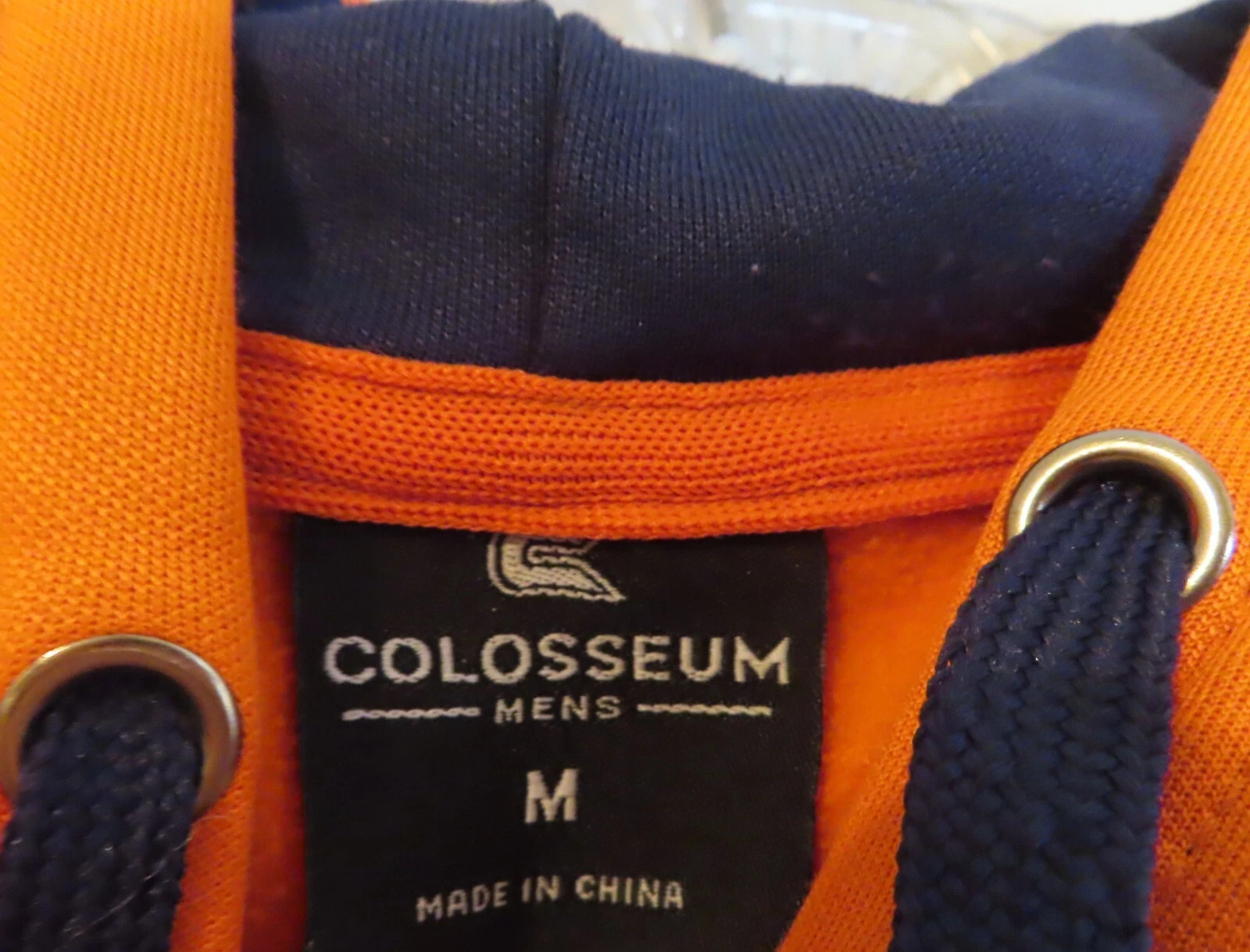 VETEMENTS Felpa con cappuccio blu Colosseum da uomo taglia M ILLINI arancione pullover ILLINOIS