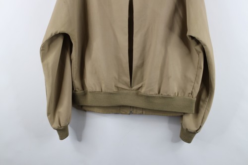 Vintage 70s 80s Members Only Mens 44 Distressed Full Zip Bomber Jacket Beige - Picture 18 of 18