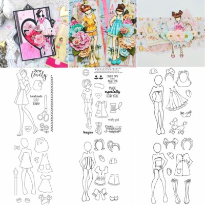 Mädchen Kleidung Transparent Stempel DIY Scrapbooking Prägung Handwerk Karten