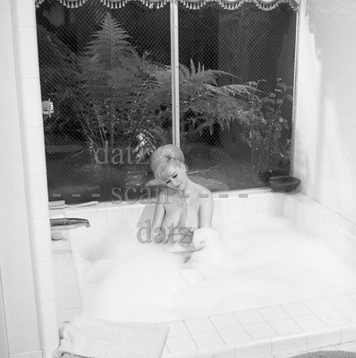 1960s Negative-busty nude blonde pinup girl Marsha Jordan in bubble