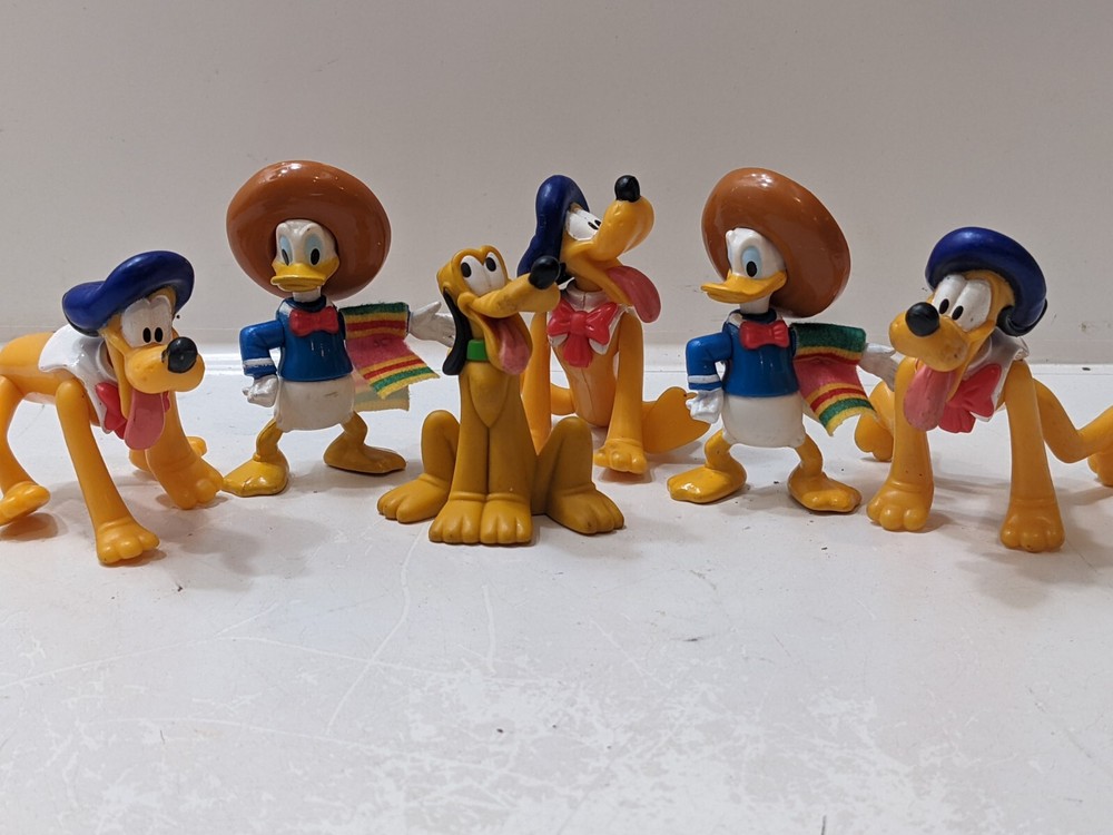 Lot Of 6 Disney Donald Duck Pluto PVC Figures Cake Toppers