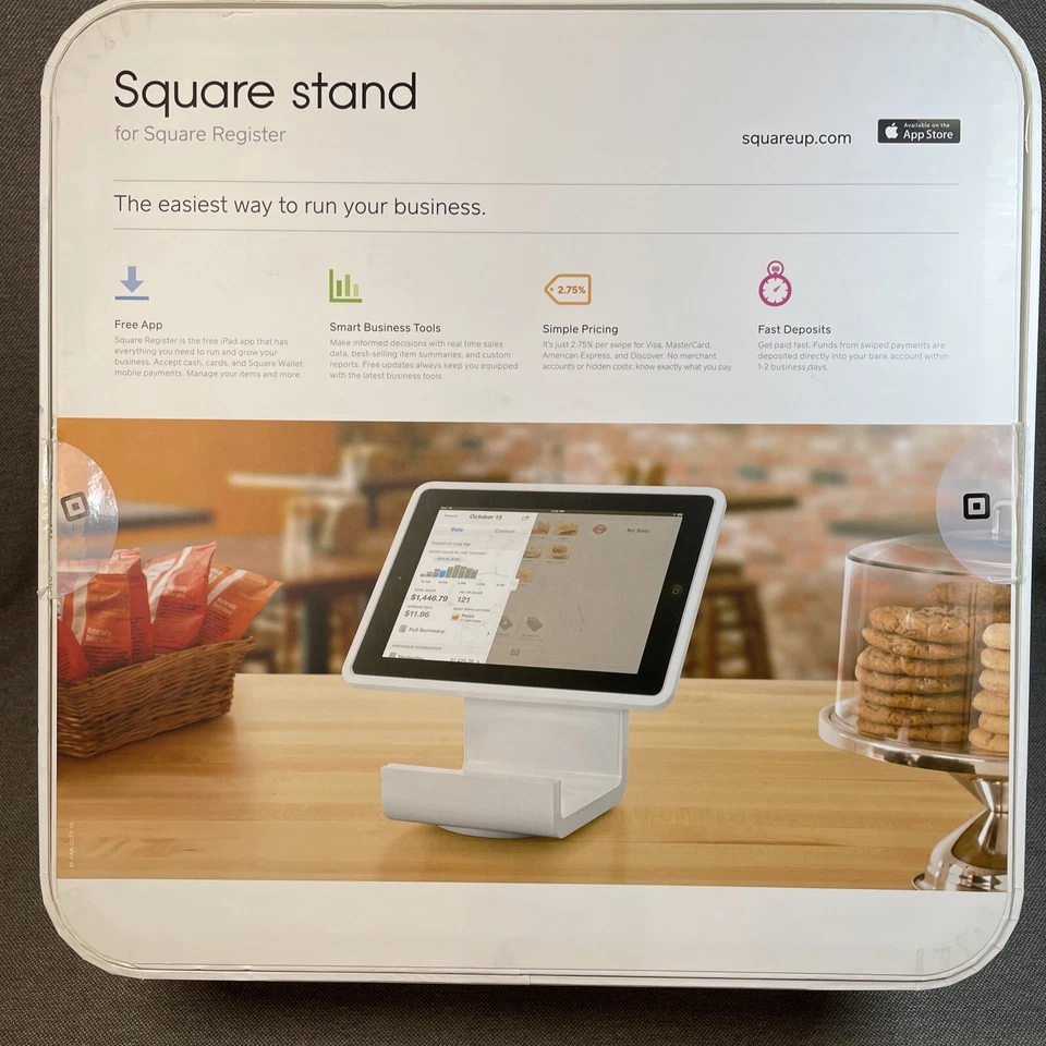 SQUARE STAND Point of Sale POS for iPad 2 (3rd) 30 pin connector W/ Card Reader - Image 2 of 4