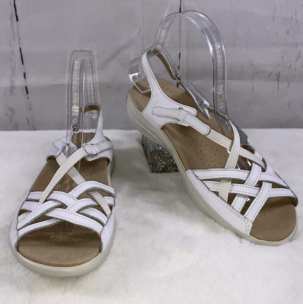 Hotter Comfort Concept MASSIE Womens white Sandals Sz 8.5 Strappy
